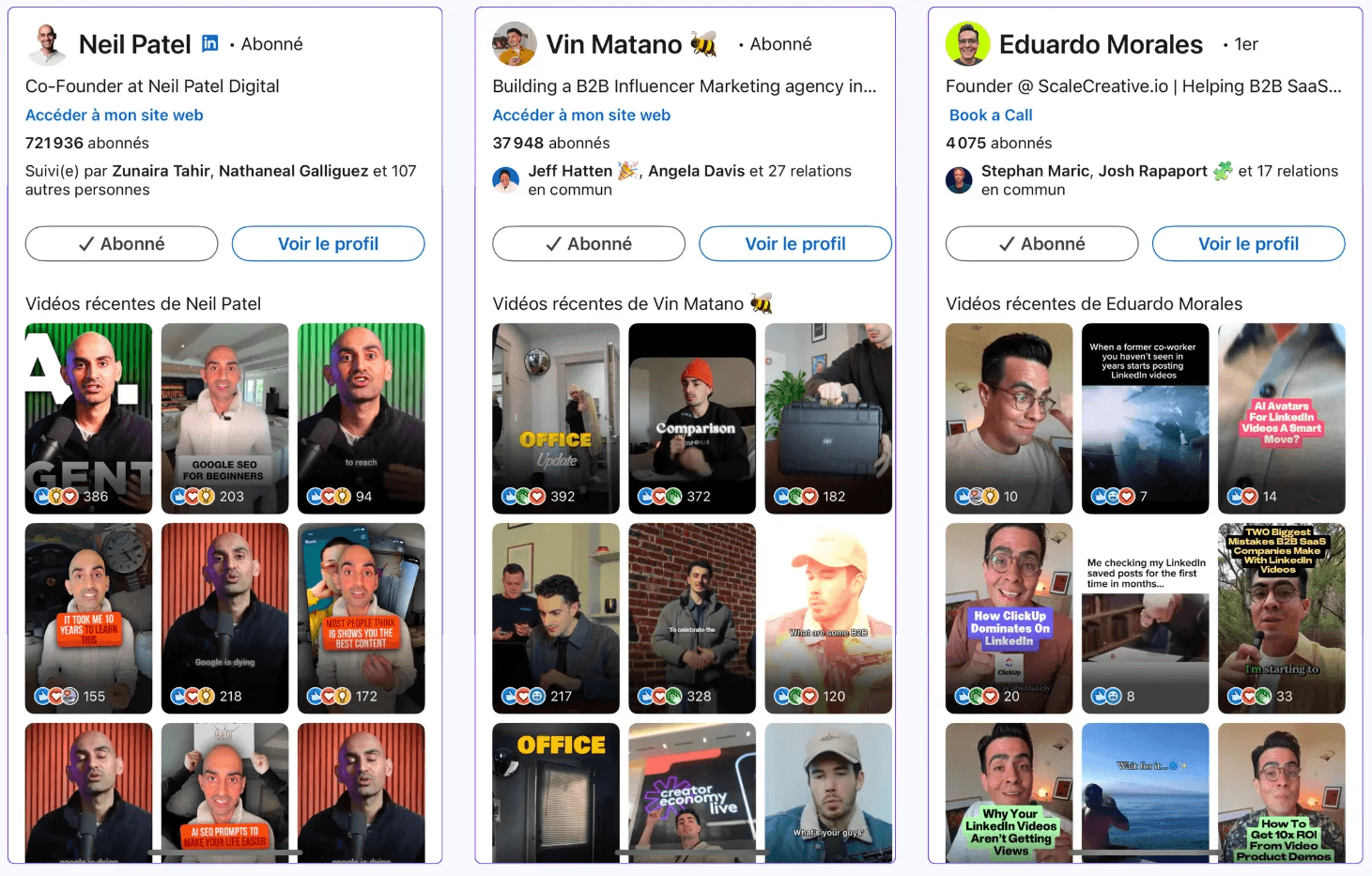 LinkedIn videos format on a mobile display