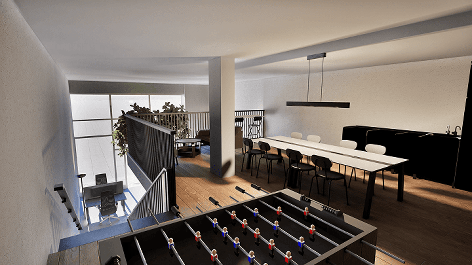 Büro - Obergeschoss mit Tischkicker