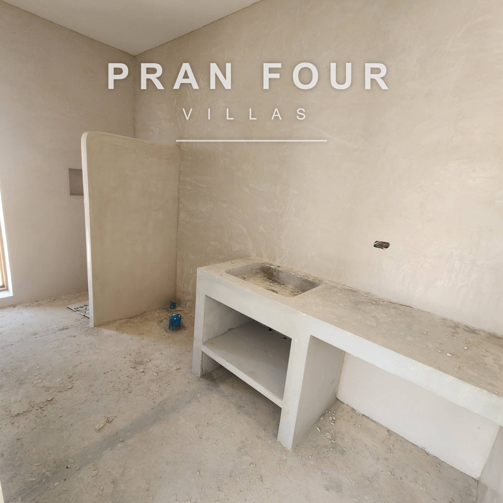 Master bathroom counter and shower taking shape