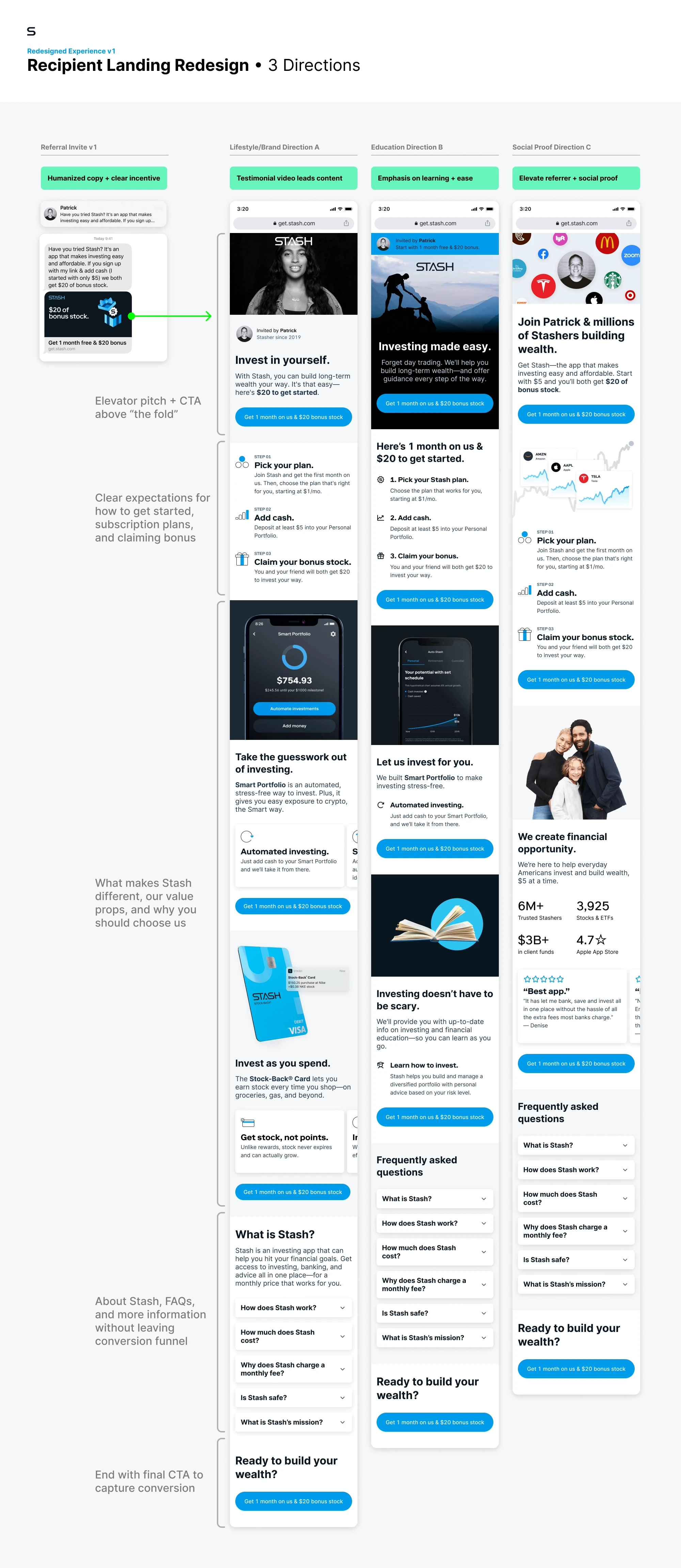 Stash recipient redesign