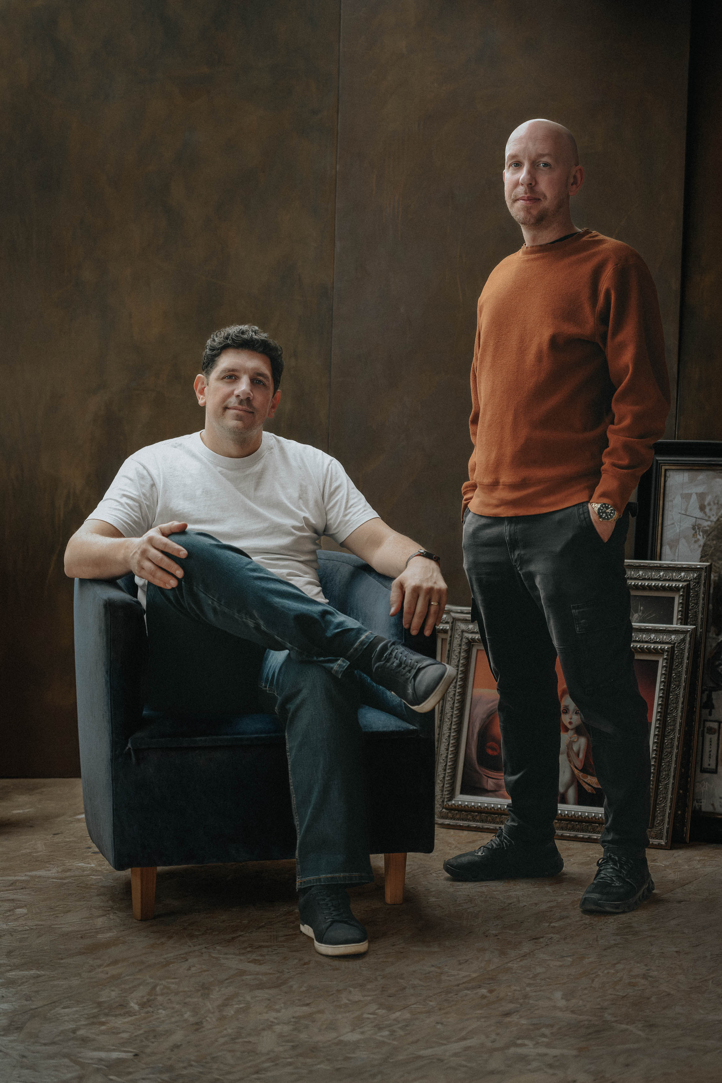 Matthew James and Renato Tavares, Arteum founders, in the London studio
