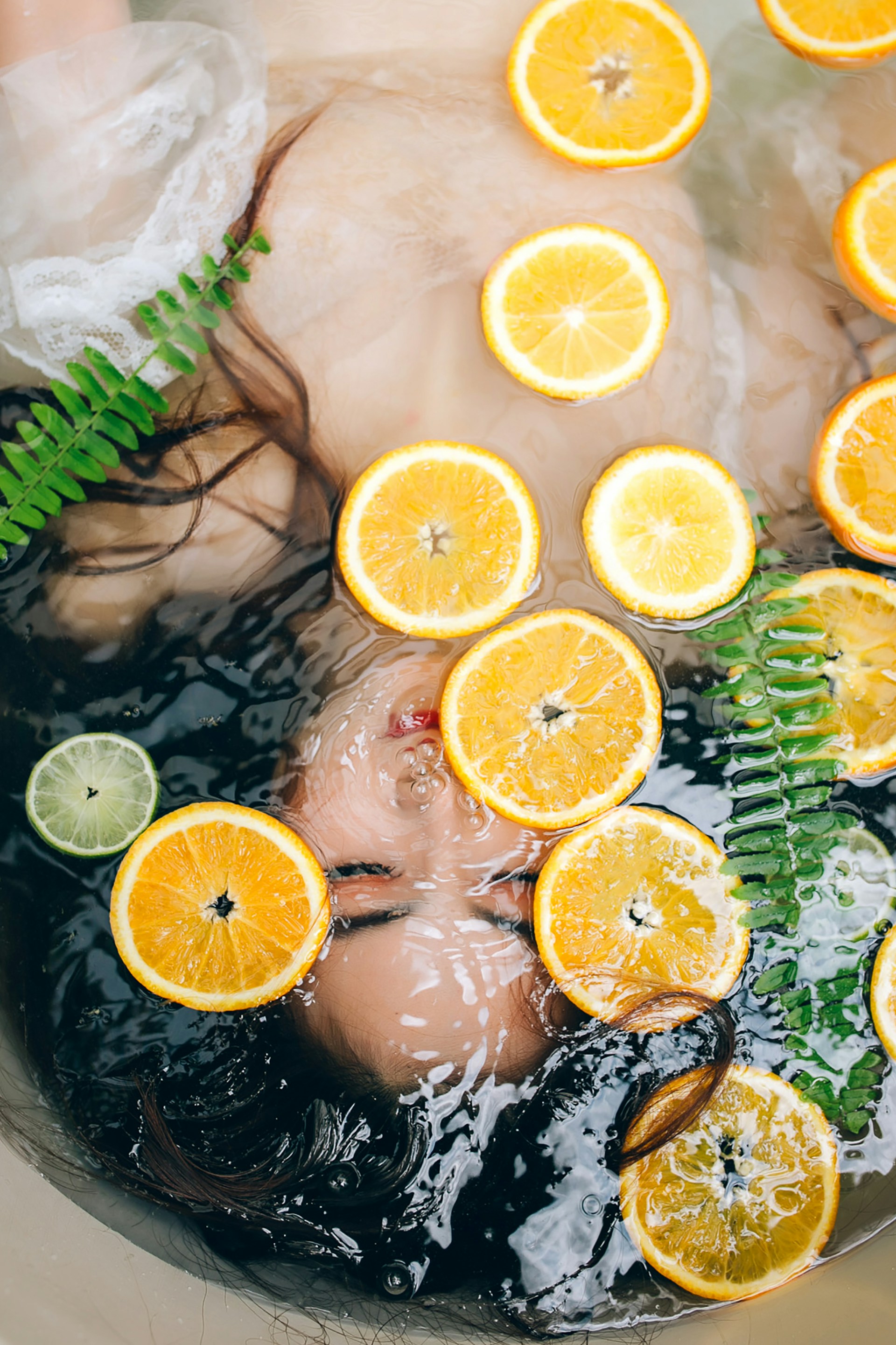 Girl under pool