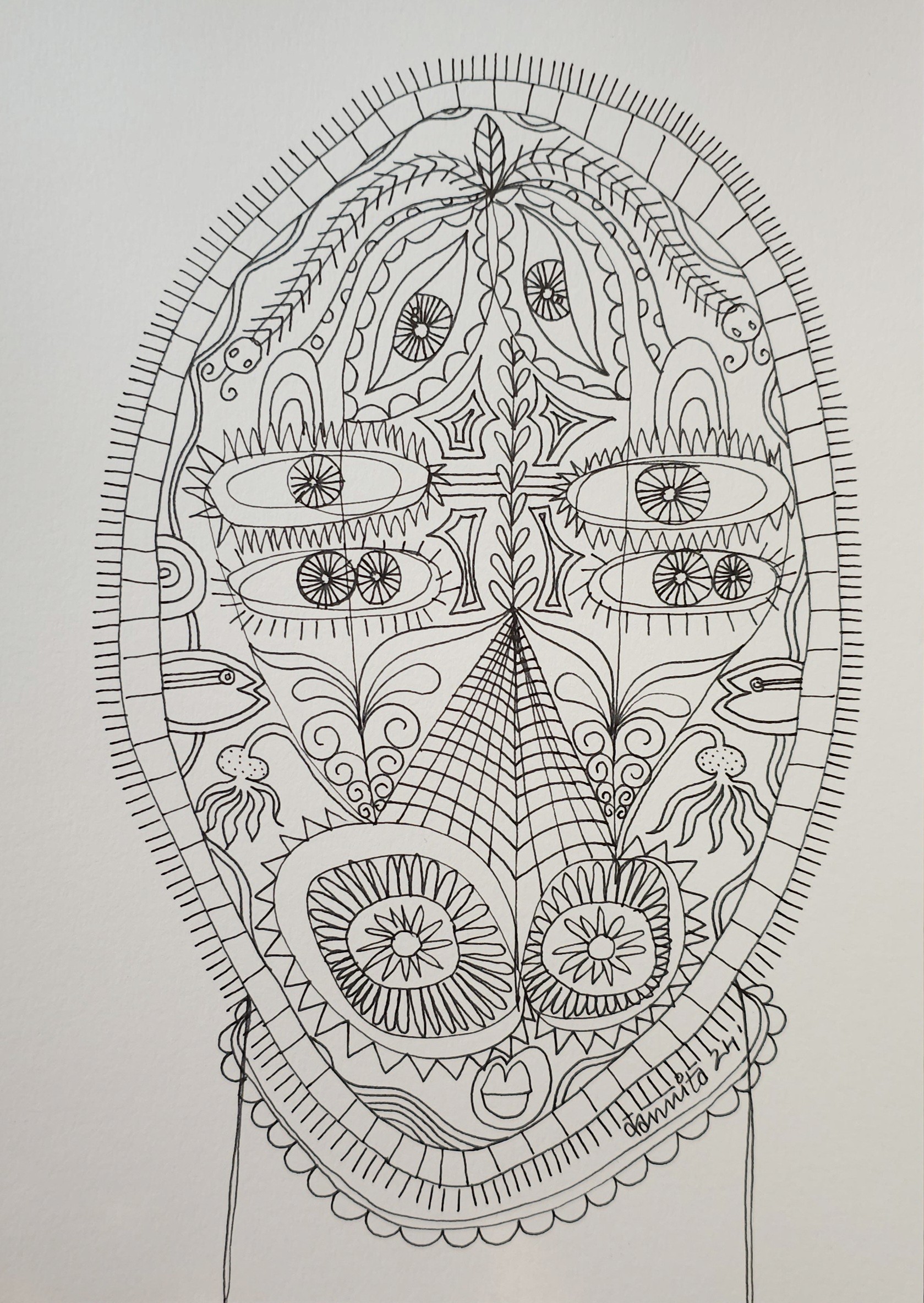 herd of sheep on road painting