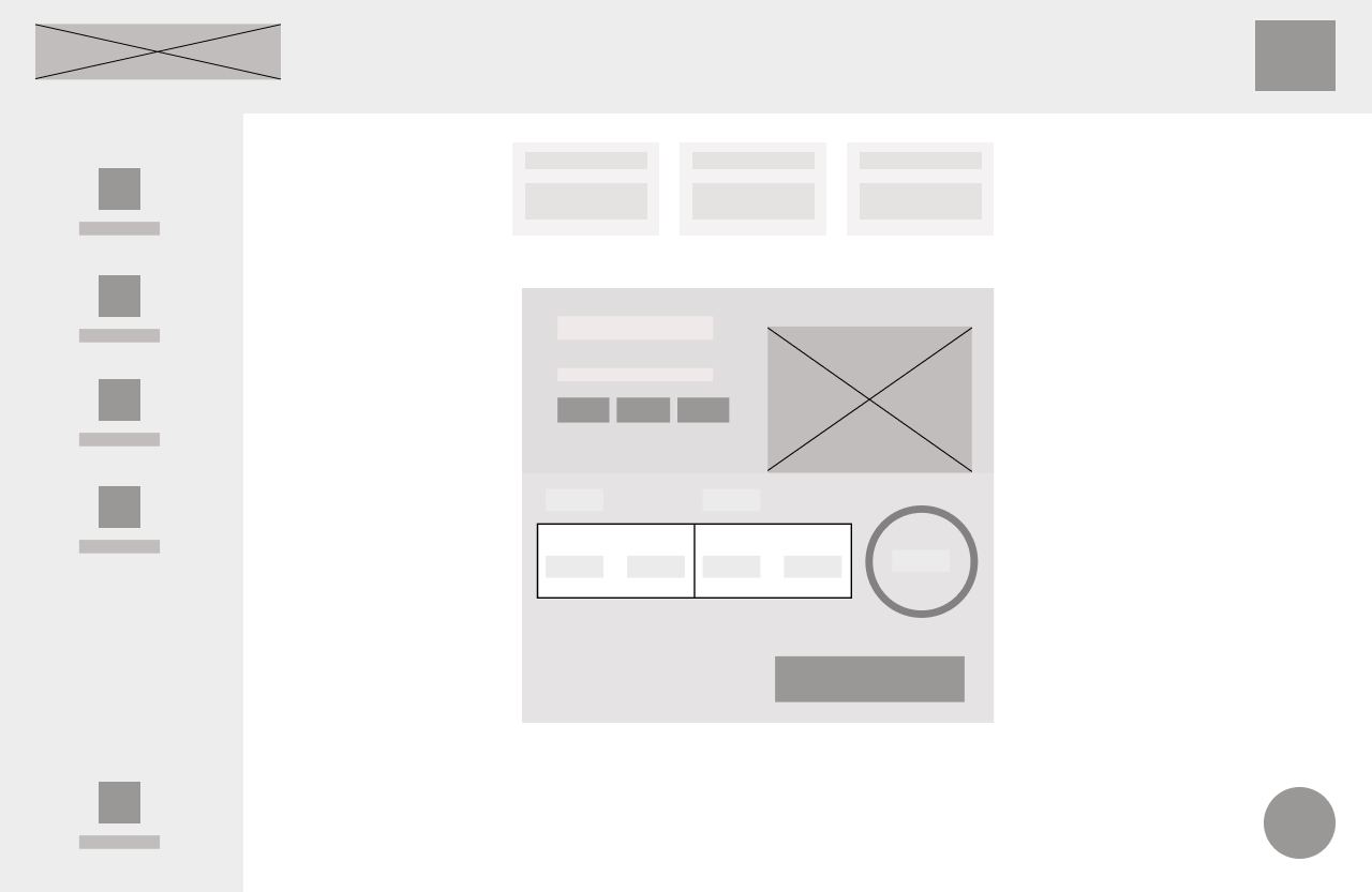 Wireframe-Screens für Workoutseite