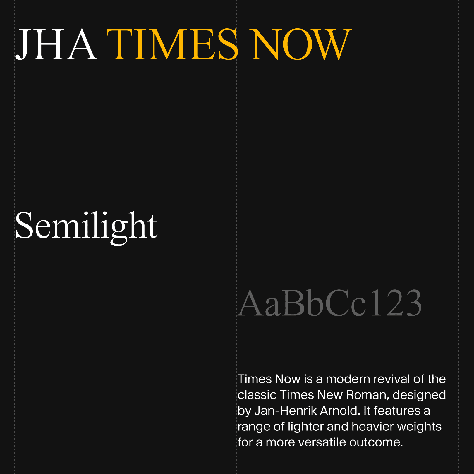 1Signature JHA Times Now brand typeface.