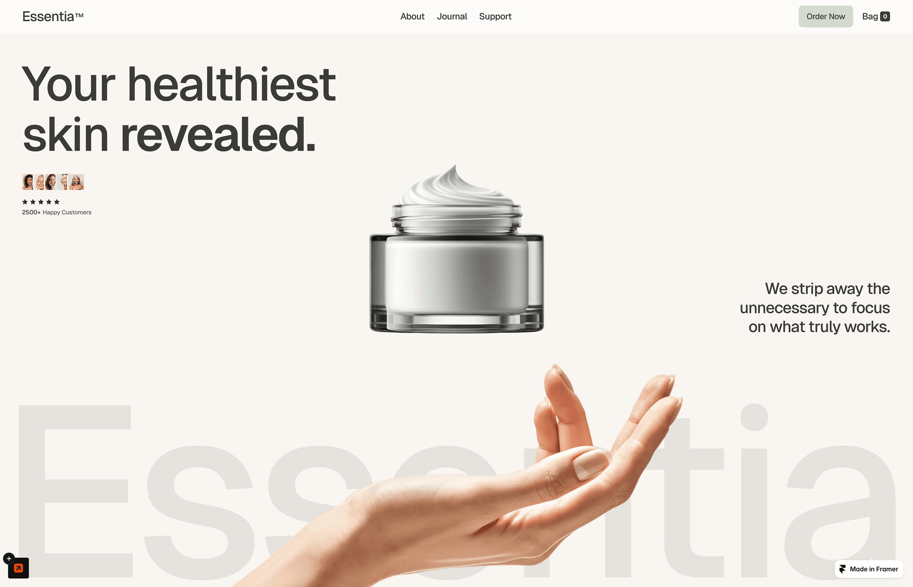 Accueil d'une boutique e-commerce sur Shopify