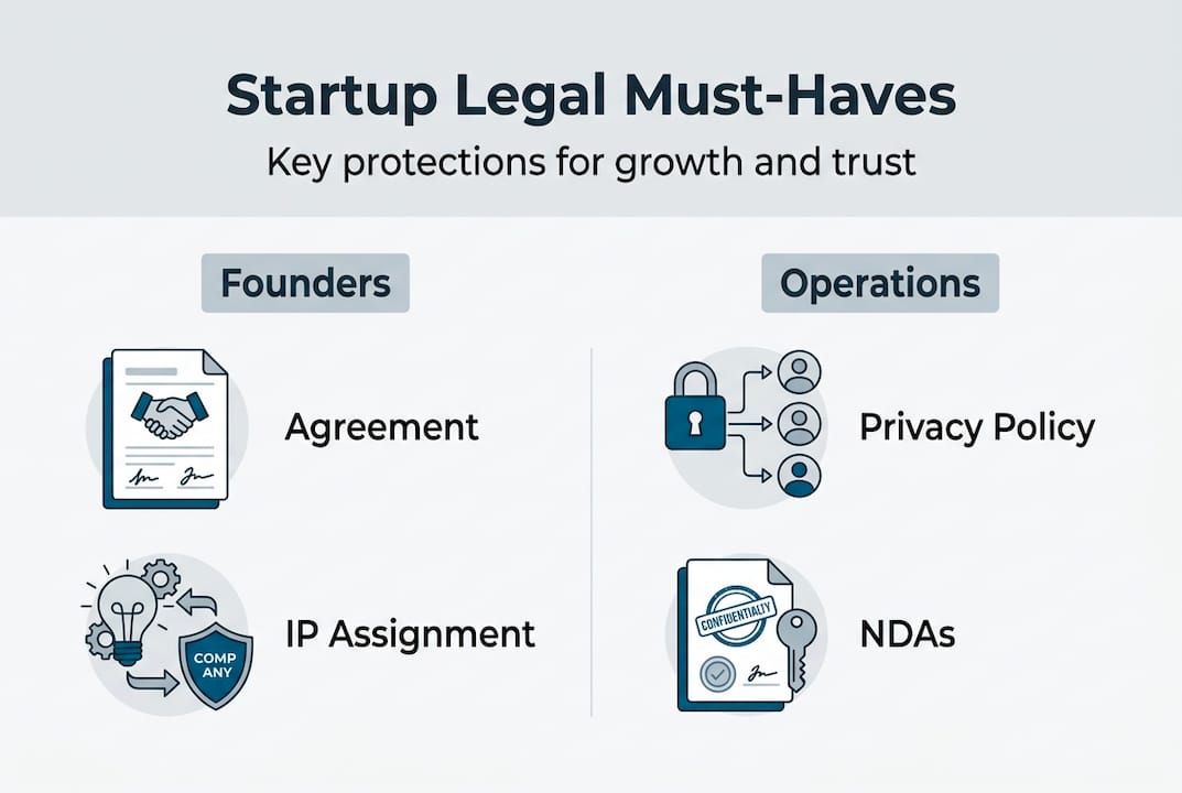 Infographic of startup legal must-haves