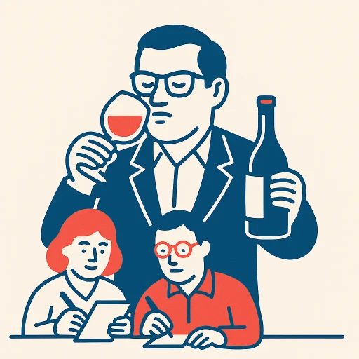 Participants surpris lors d'une fausse dégustation de vin en team building