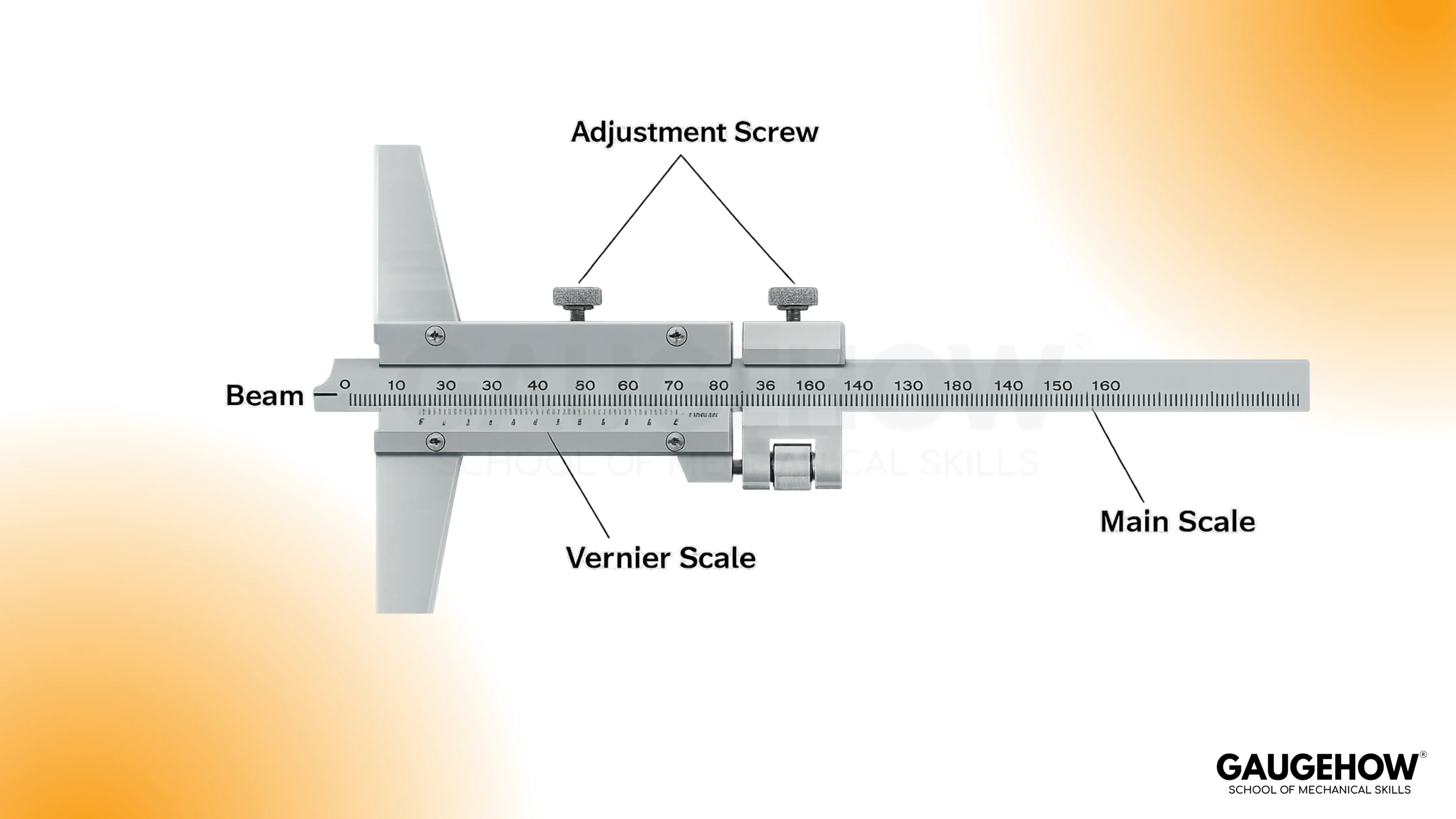 Vernier depth gauge parts diagram