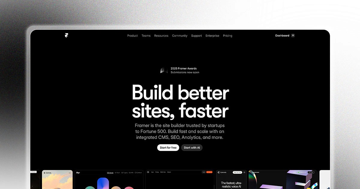 Framer website builder