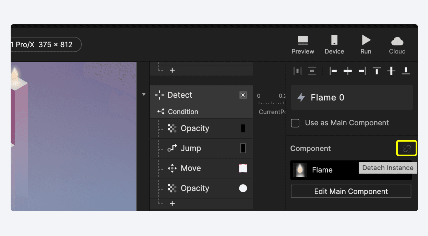 {'_type': 'localeString', 'en': 'Click on Detach Instance in the property panel to detach an instance from its component.'}