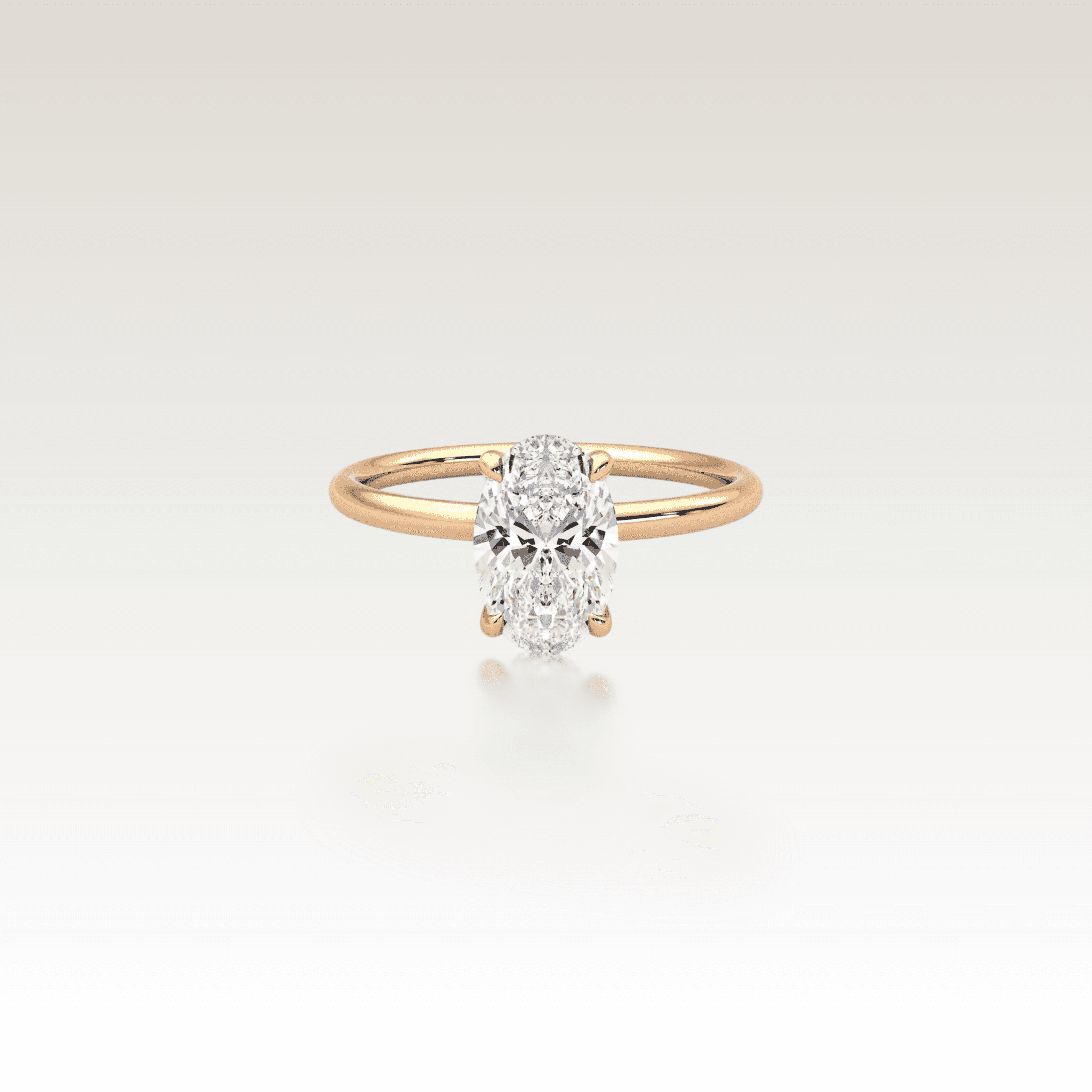 Solitaire Oval Love Knot Diamond Ring image 0