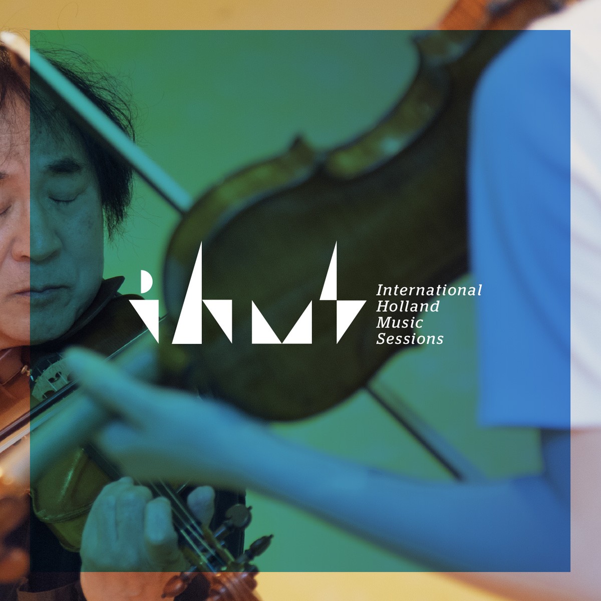 IHMS logo ini white on blue background