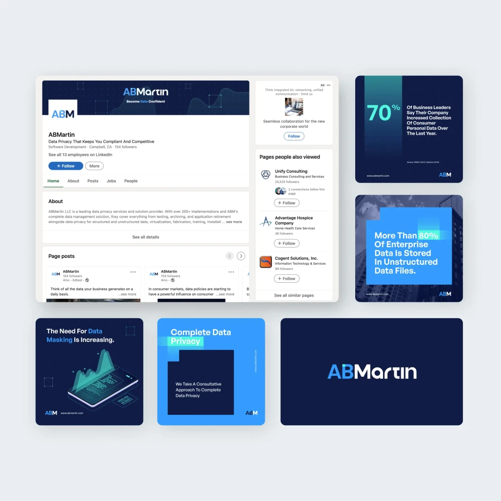 ABMartin about section and company introduction from the completed creative project