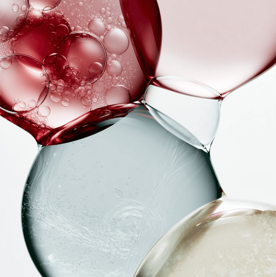 Abstract red fluid lattice forming soft diamond shapes on a pale pink background—minimal geometric texture.
