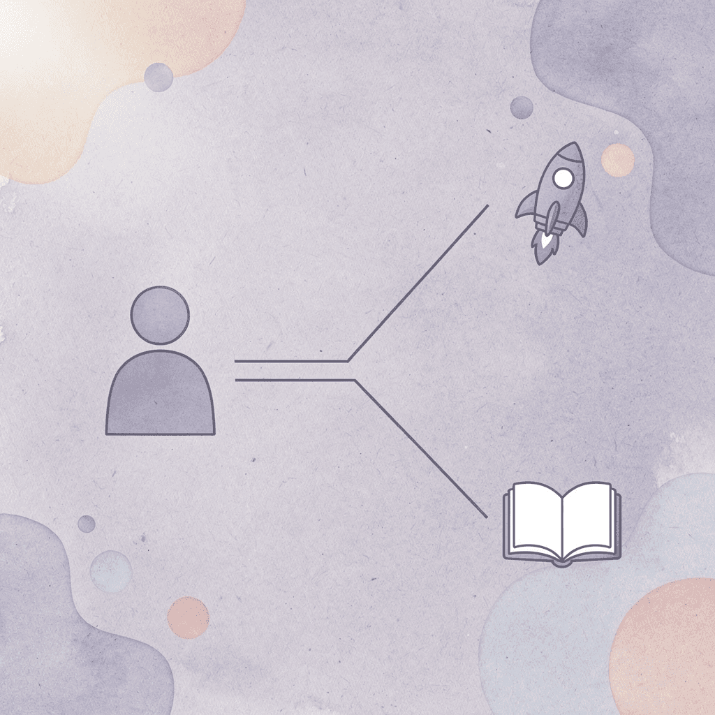 Icon showing an LLC splitting into different dissolution paths