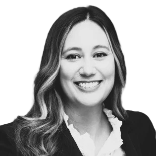 Black and white profile picture of Kristine Martinez who is an Associate Partner at KanataQ