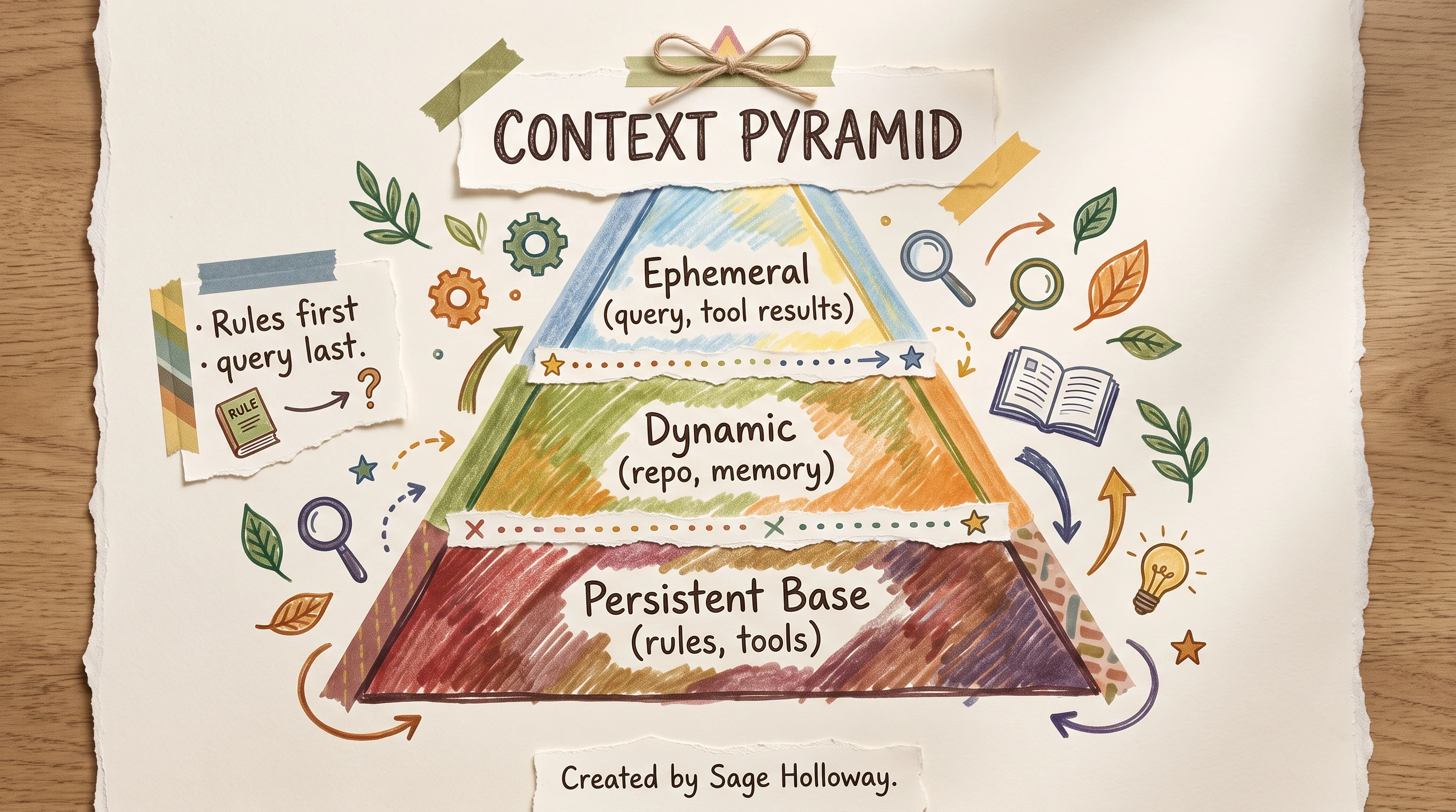 Scrapbook pyramid of persistent dynamic and ephemeral context layers