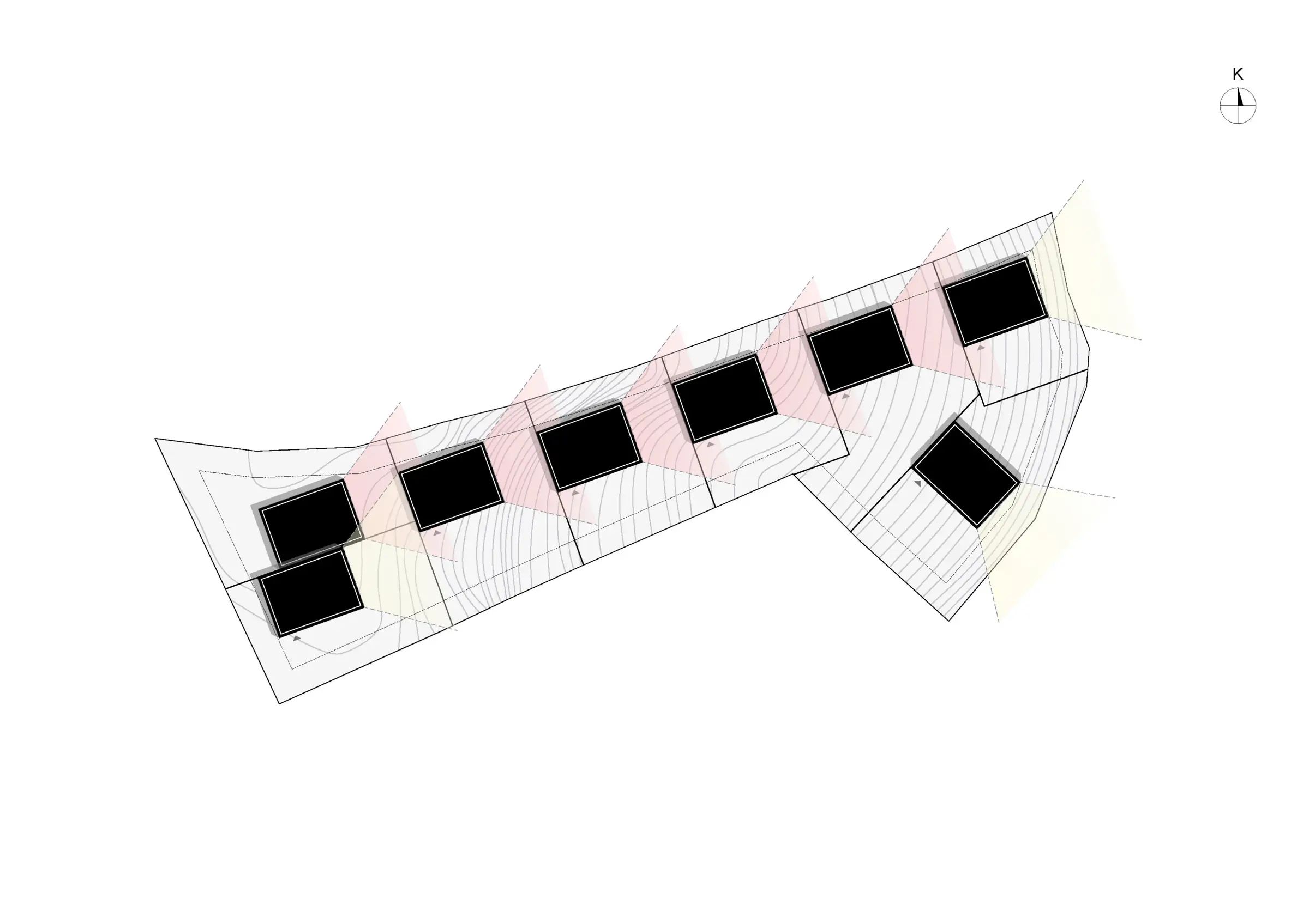 Diagram of the view angles from the building volumes