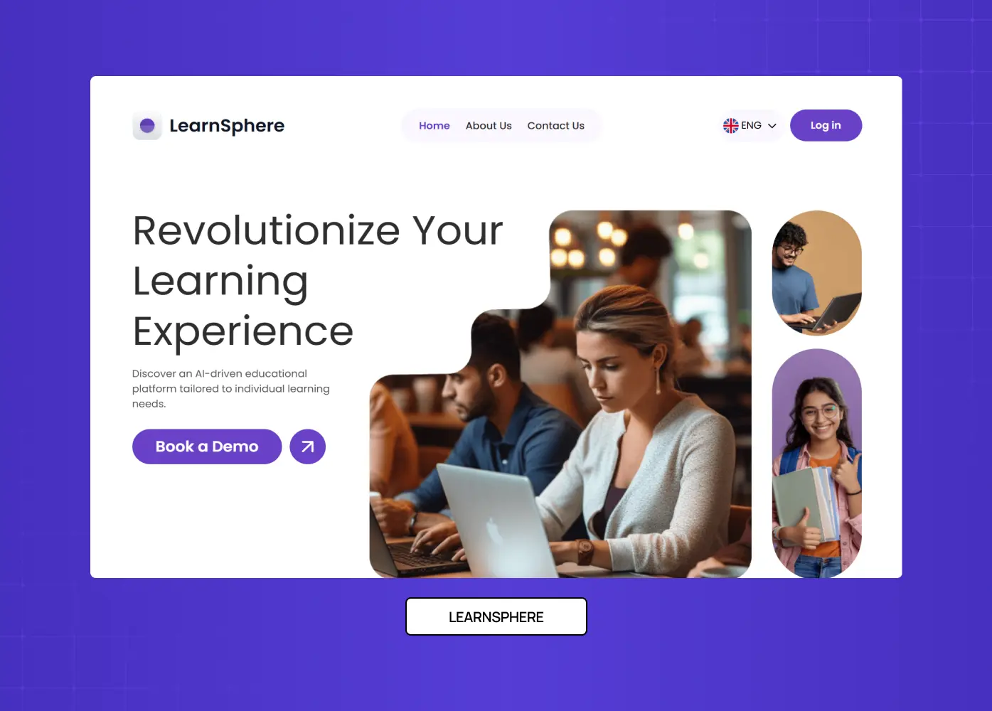 Modern educational website landing page featuring a clean layout, prominent call-to-action, navigation menu, and learner-focused imagery.