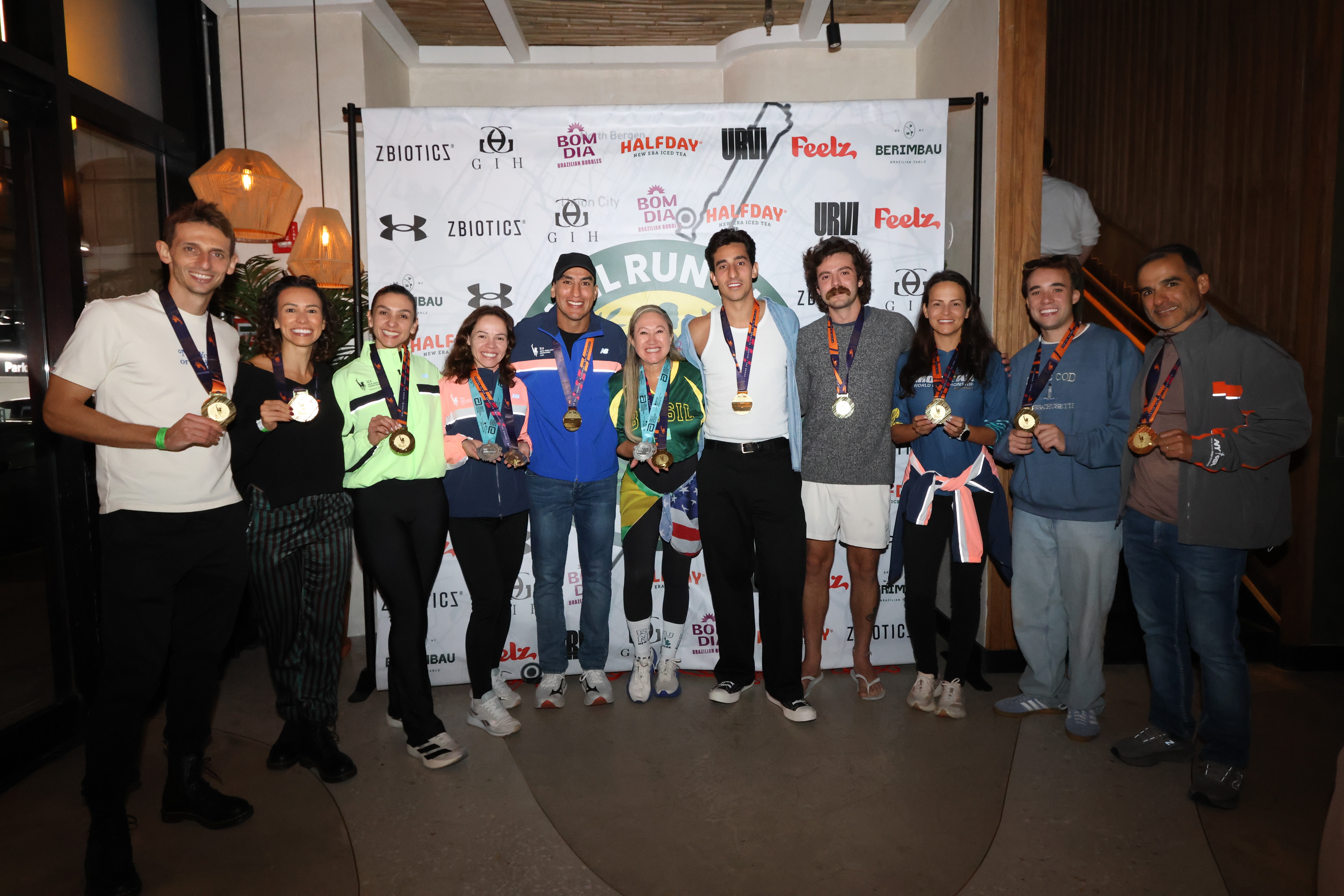 Athlete winning a race