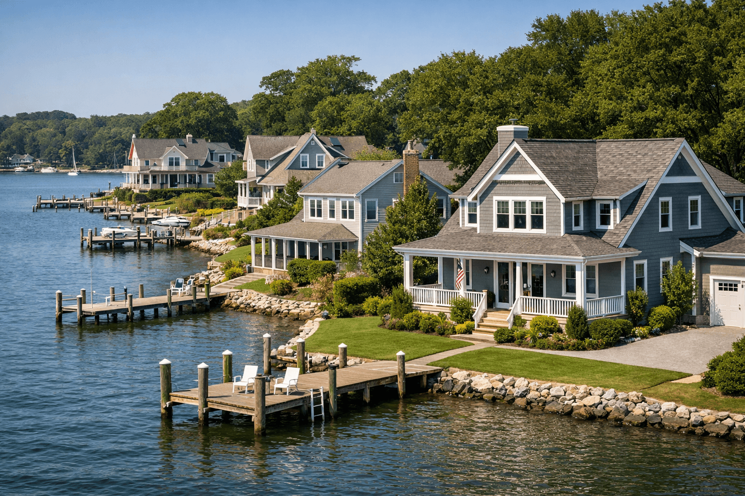 Luxurious waterfront homes near Annapolis, MD