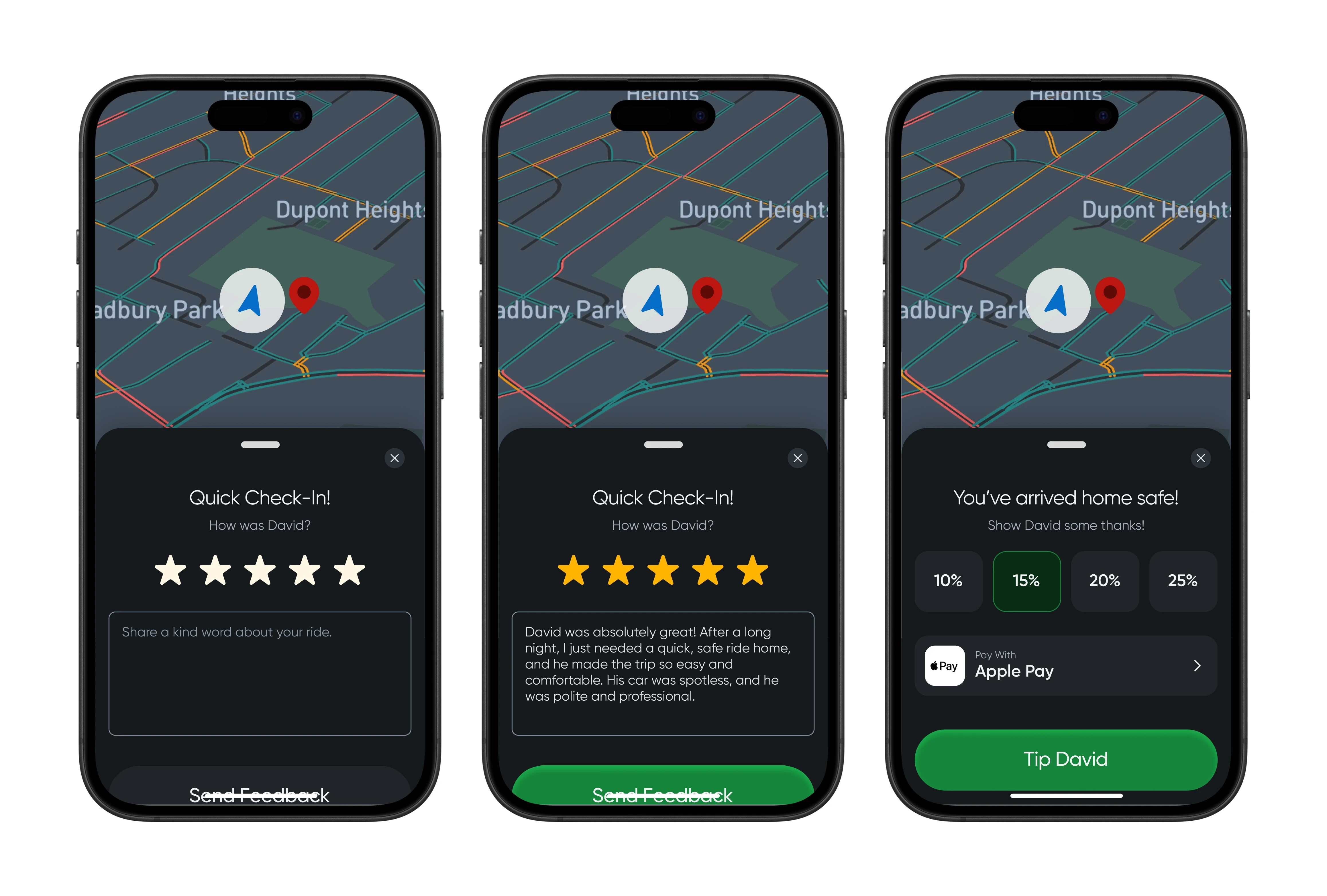 Rate driver flow after ride is finished