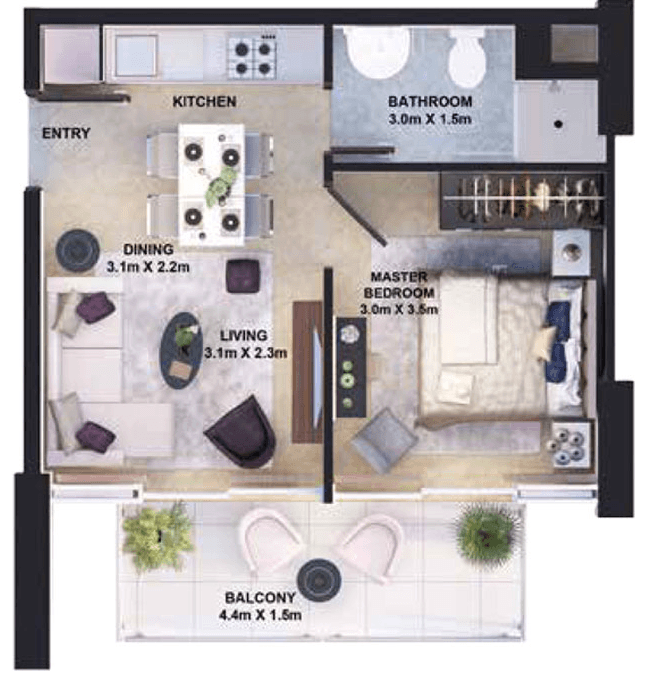 1 Bedroom Apartment
