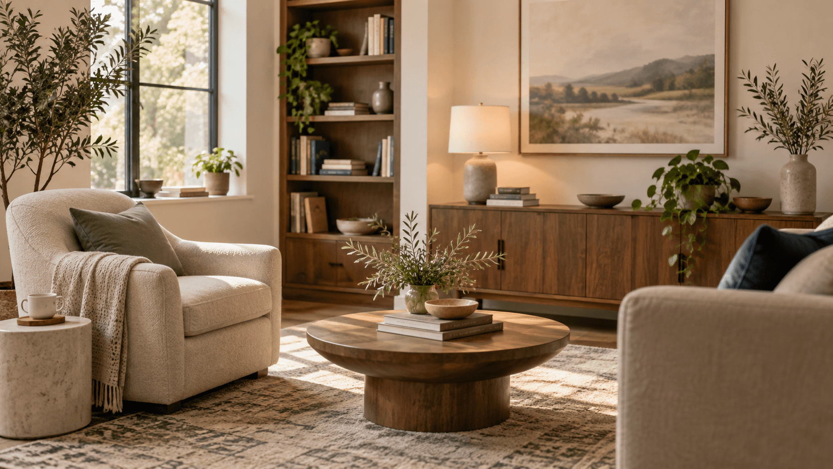 Warm psychotherapy office environment