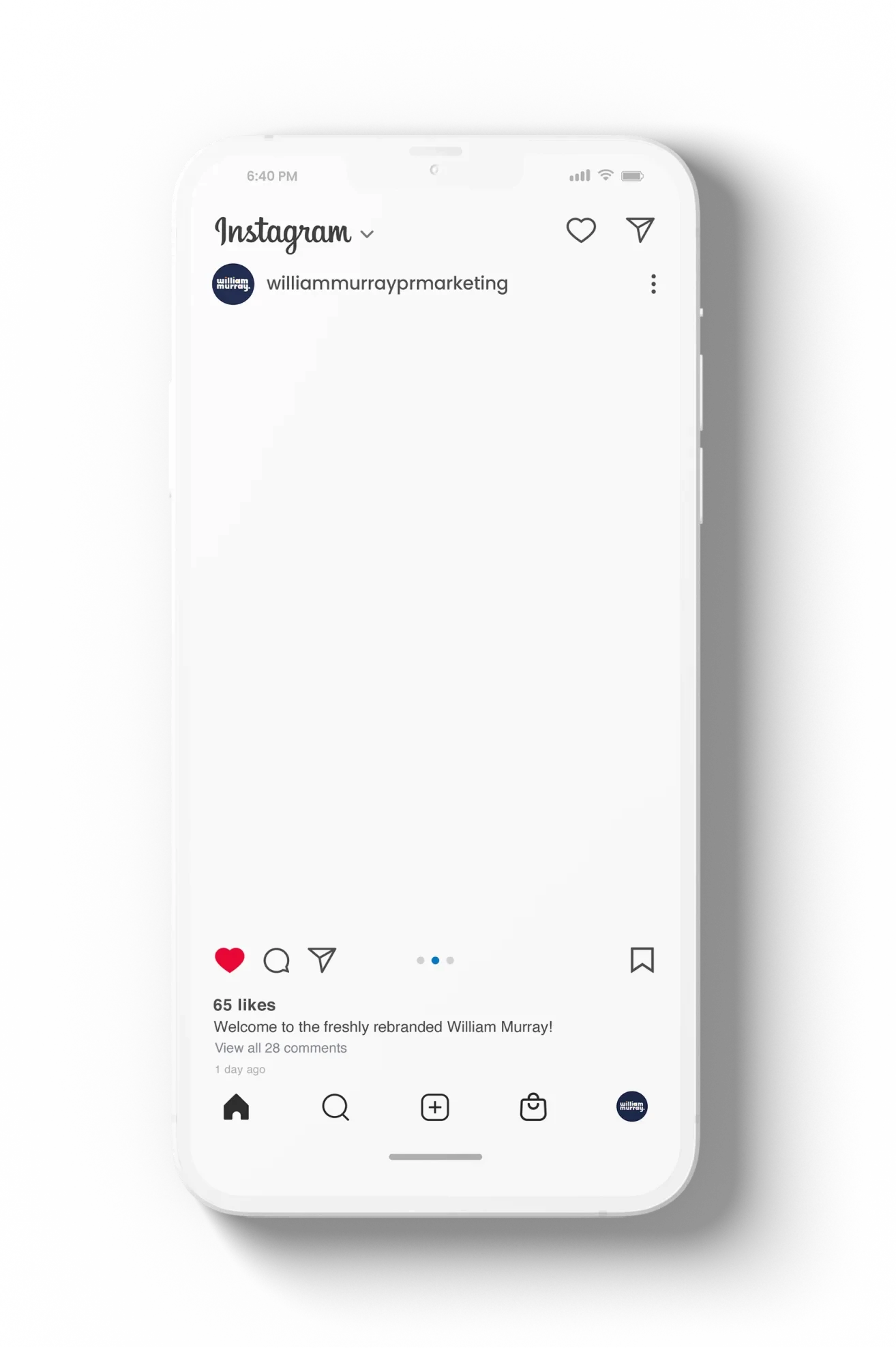 William Murray mobile mockup social media