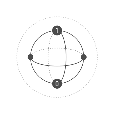 SDT의 큐레카 아카데미 교육 과정에서 양자 컴퓨팅 기초 개념을 표현한 아이콘.