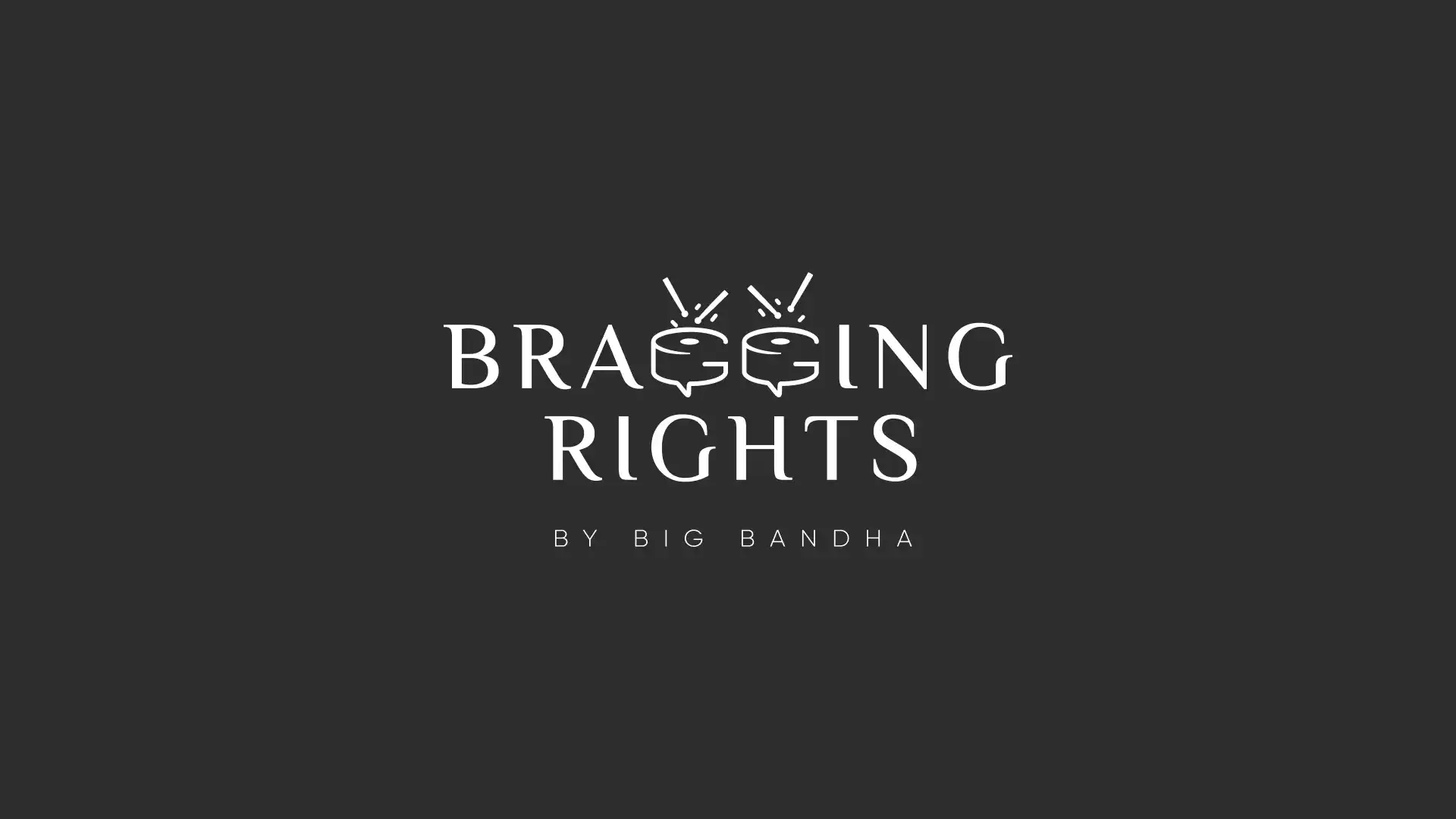 Bragging Rights logo in white on charcoal background variation