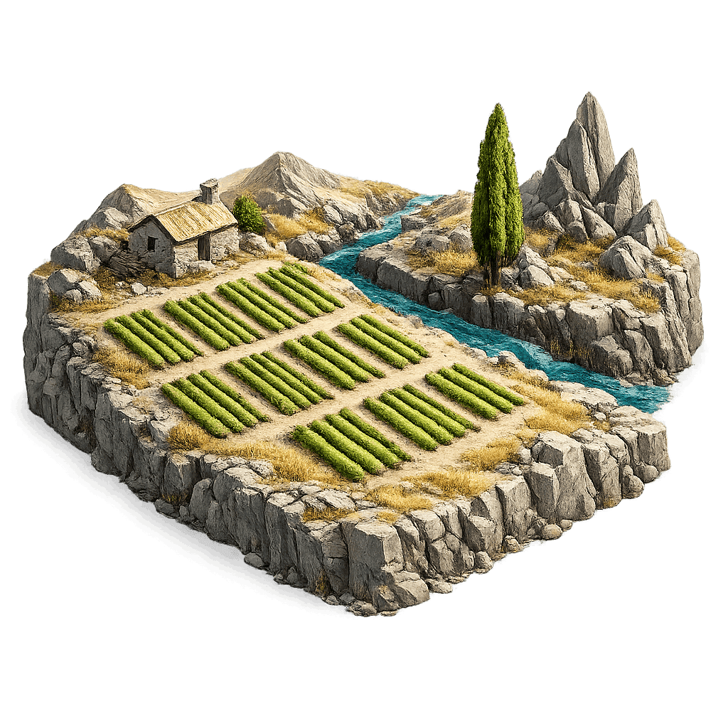 Artistic illustration of the Central Otago wine region.