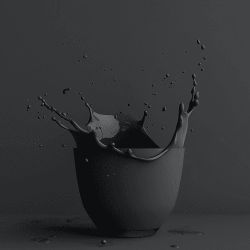 3D-Animation einer Schüssel, bei der der Inhalt überschwapp