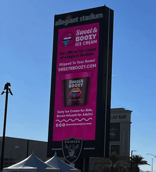 Sweet & Boozy Billboard At Allegiant Stadium