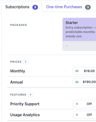 An image of Freelio's budget ui
