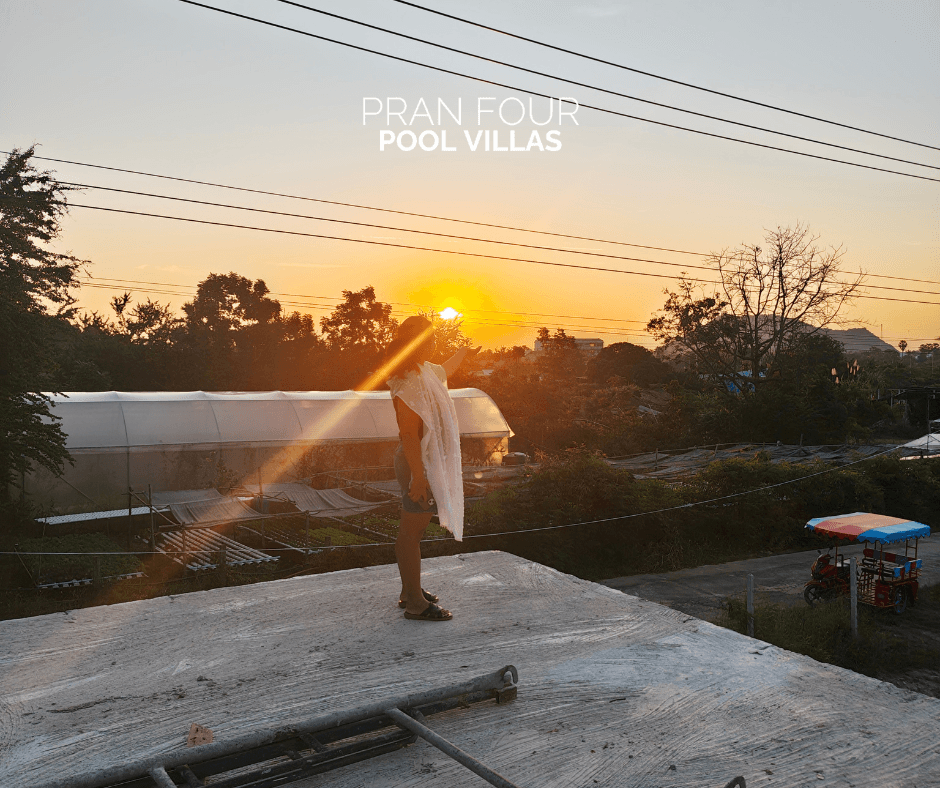 Sunset from the second floor slab