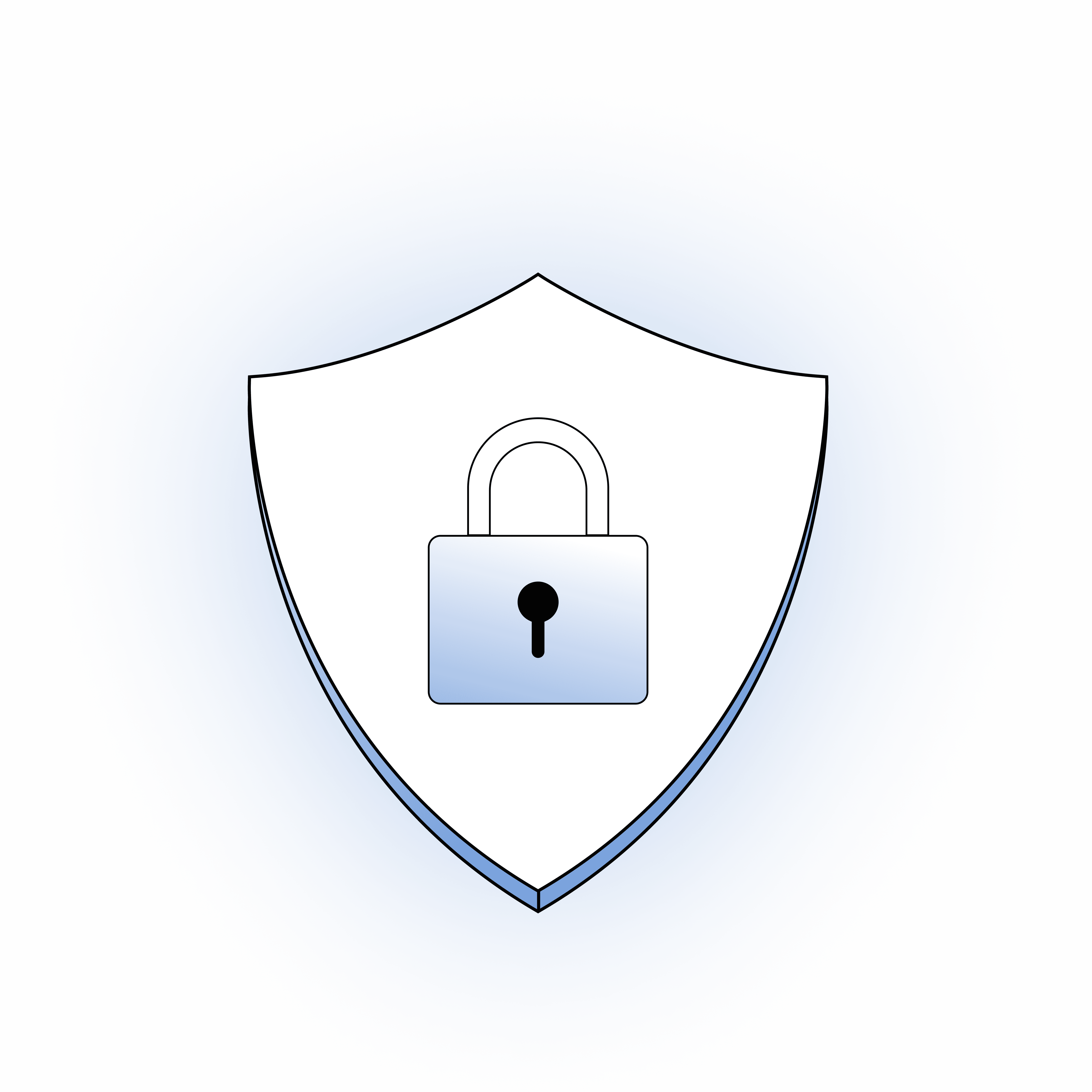 Minimal security shield with lock illustration
