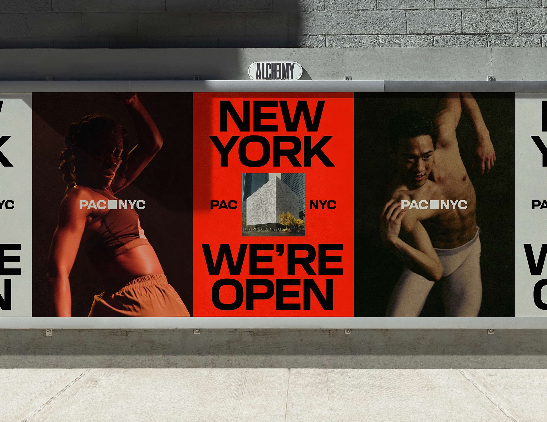 Abstract streaks of orange and blue light