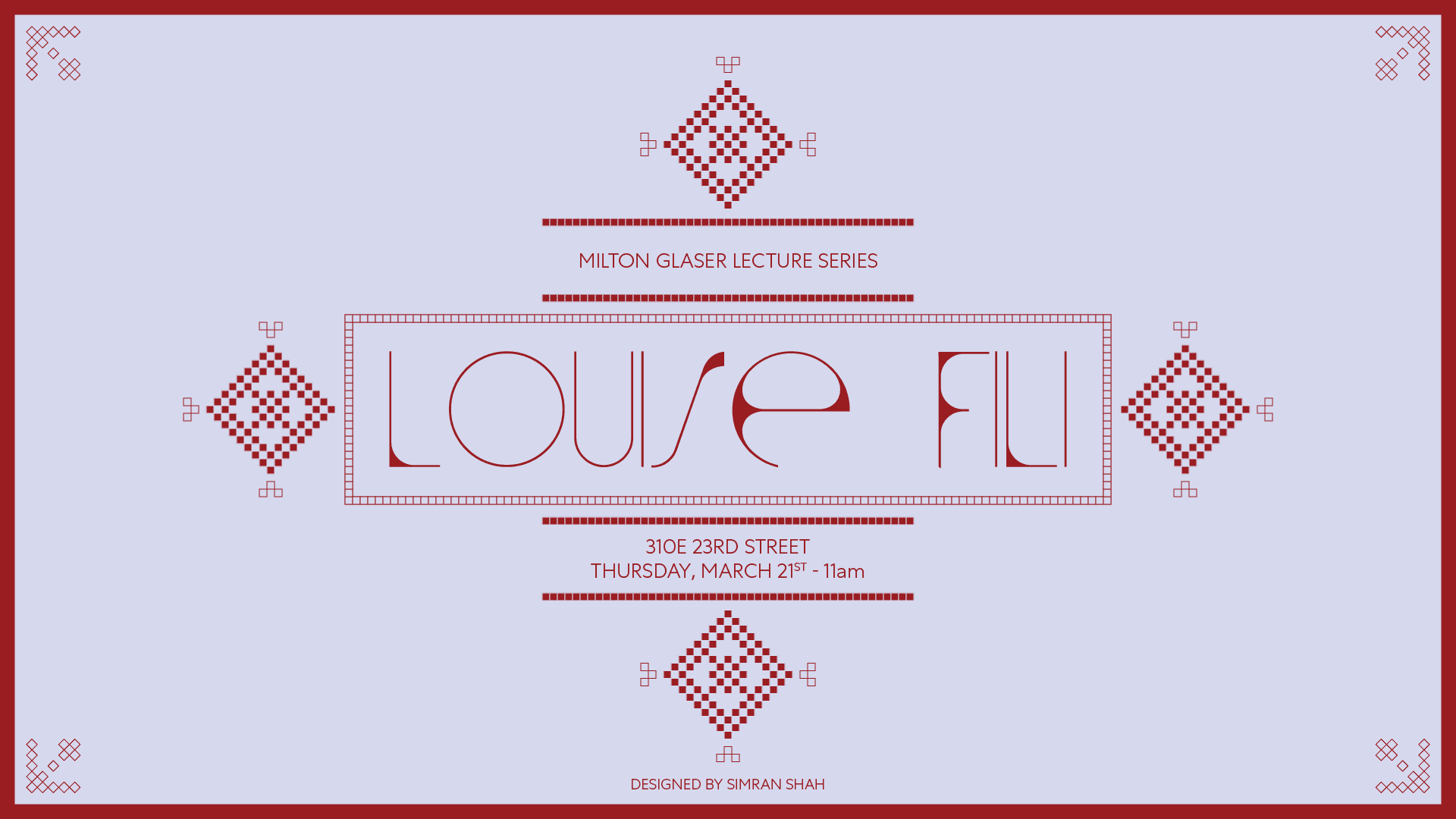 poster announcement for studio visit: Louise Fili