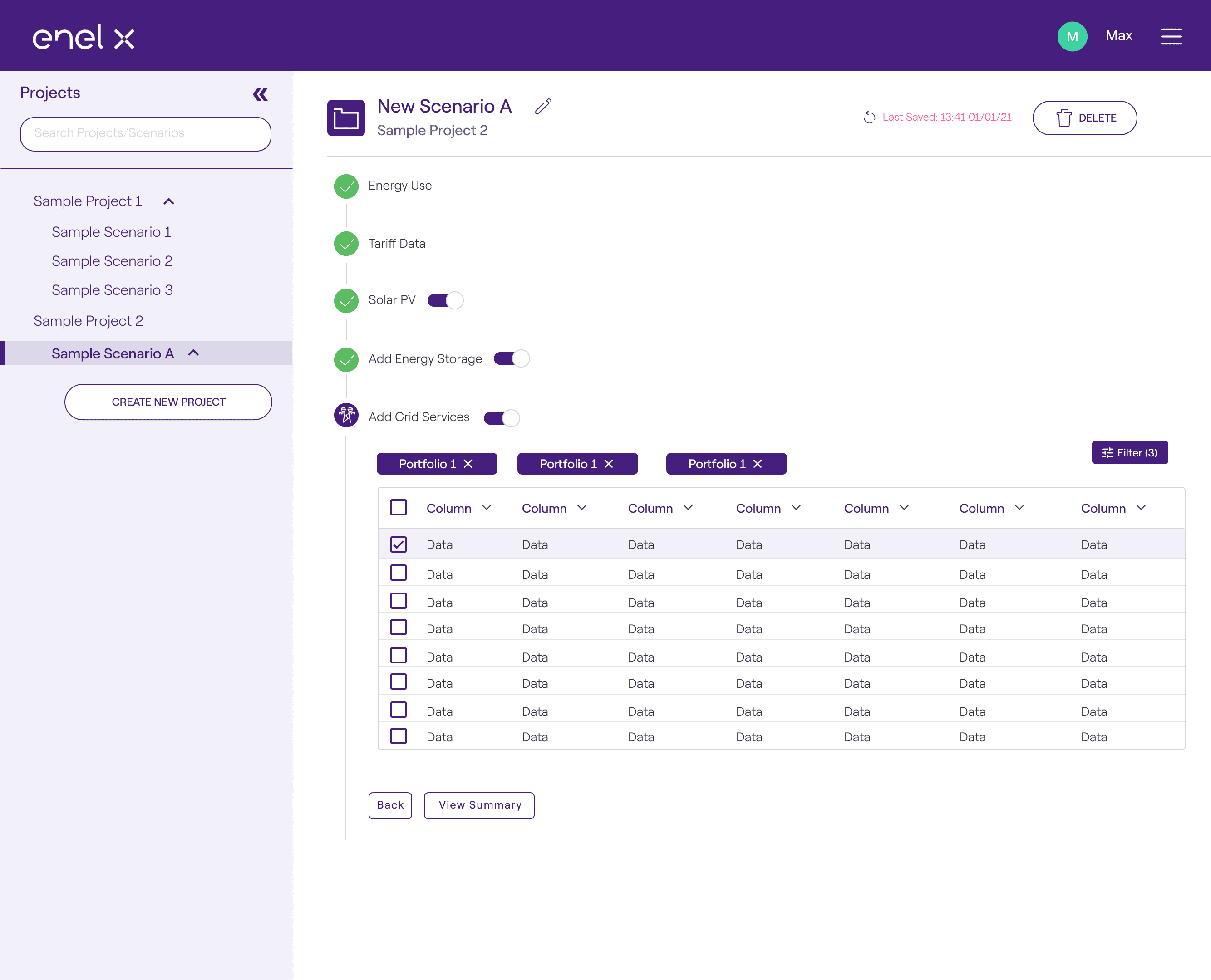 High-fidelity concept with collapsible filtering.