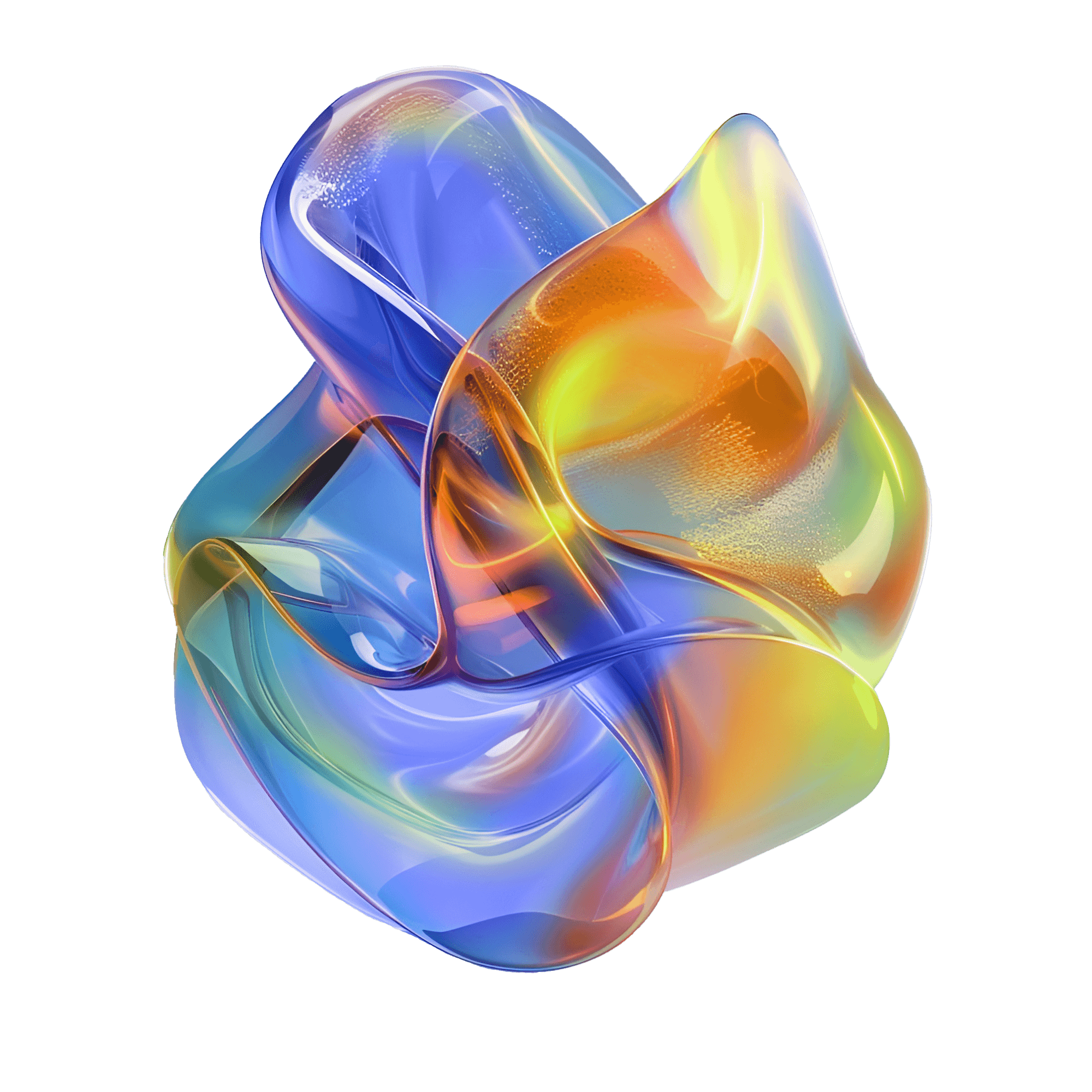 Vibrantly coloured abstract swirling object to represent the blend of innovative technology, strategy, design and digital experiences