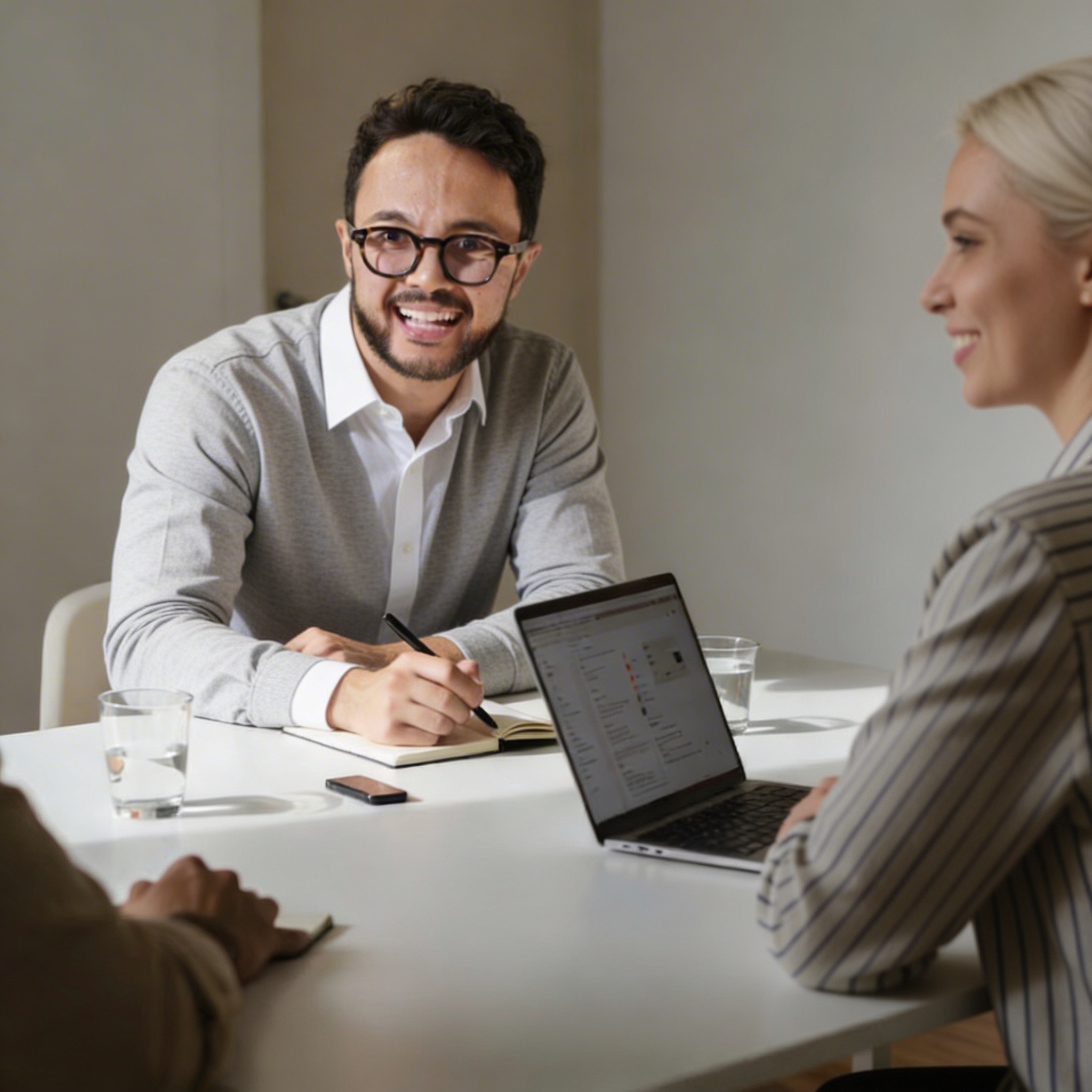 Professionals smiling