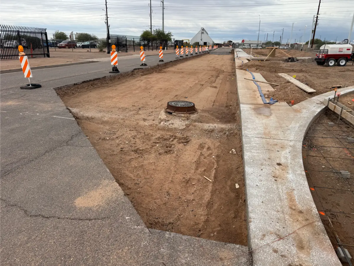 BC Development roadway earthwork in progress in Arizona