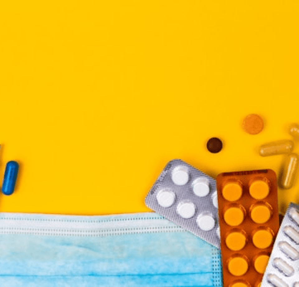 Medicines (Tablet) and Nose mask