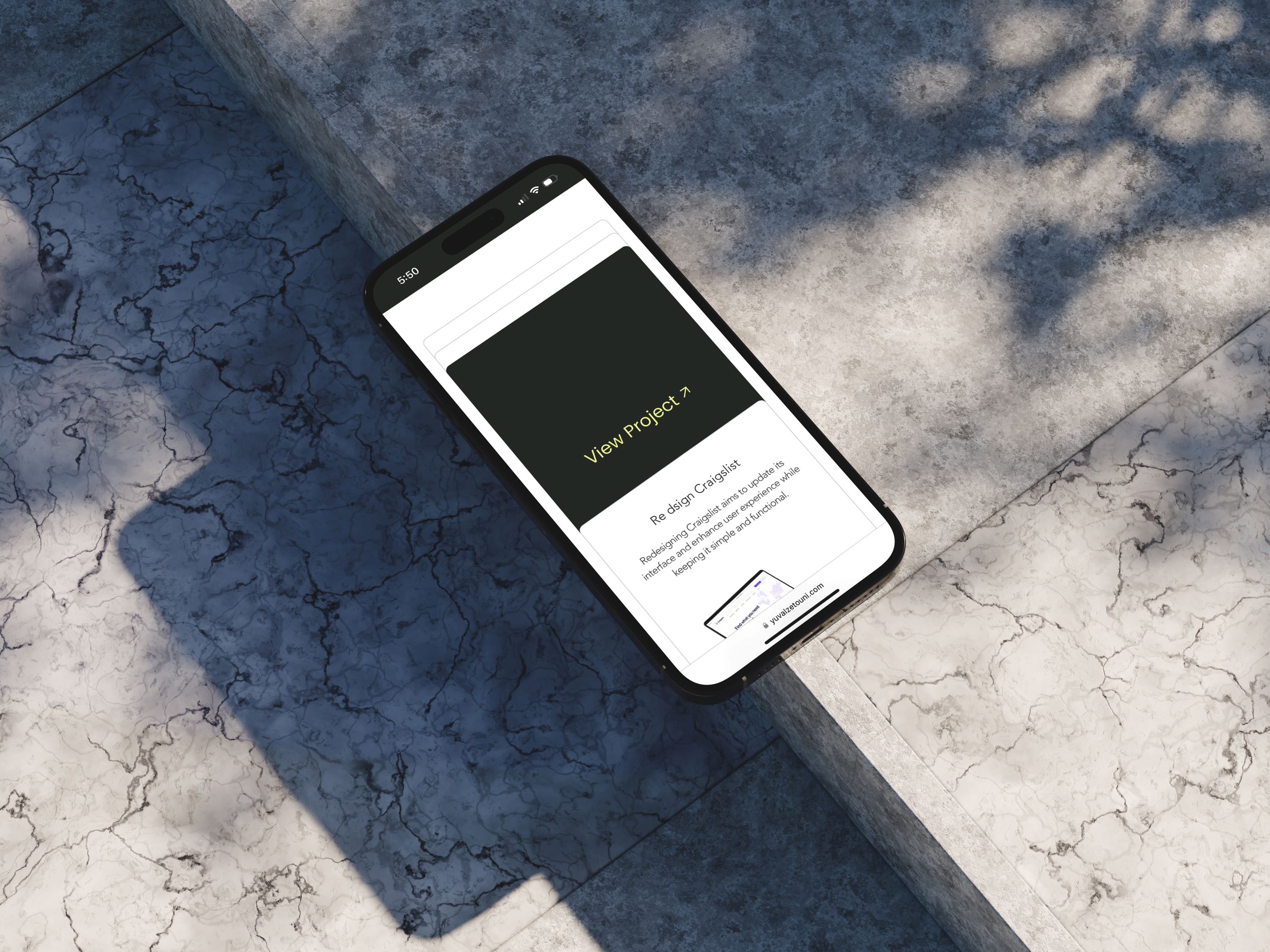 A screenshot of yuval projects cards on mobile