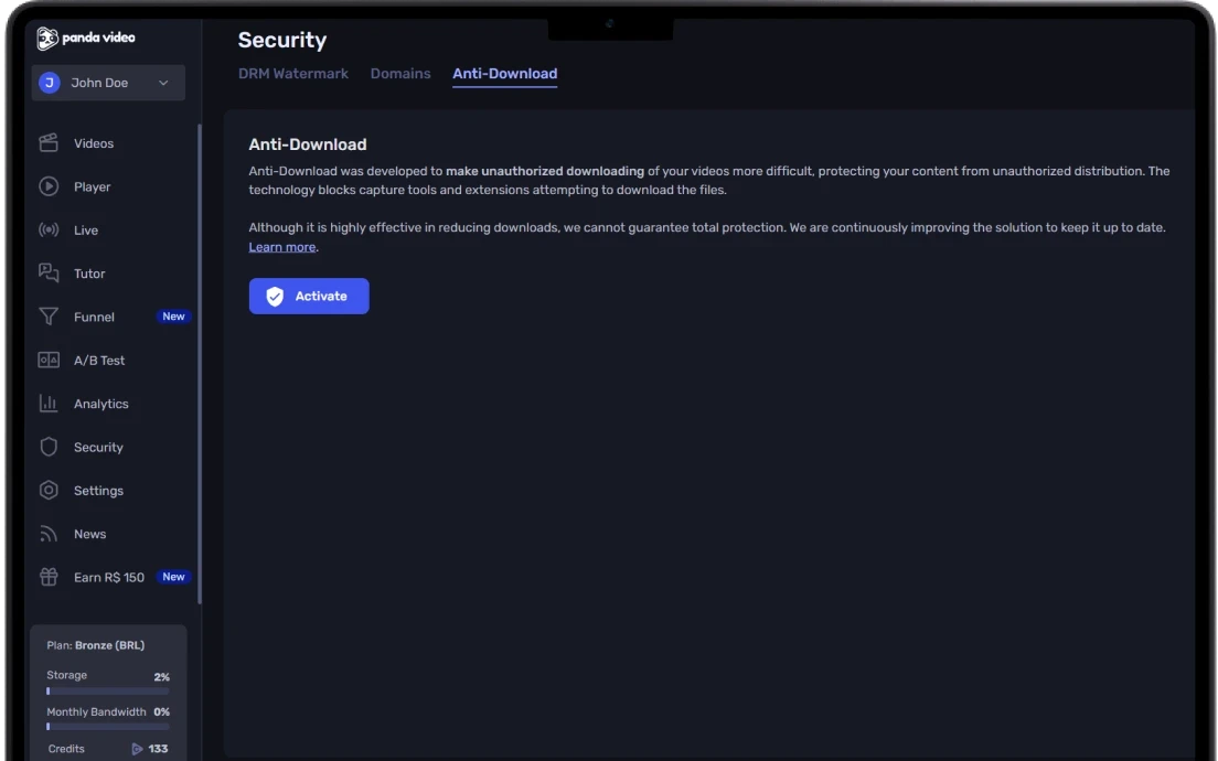 Anti-Download Screen