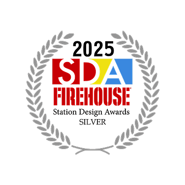 2025 Firehouse Station Design Awards SDA logo with Silver laurel wreath.