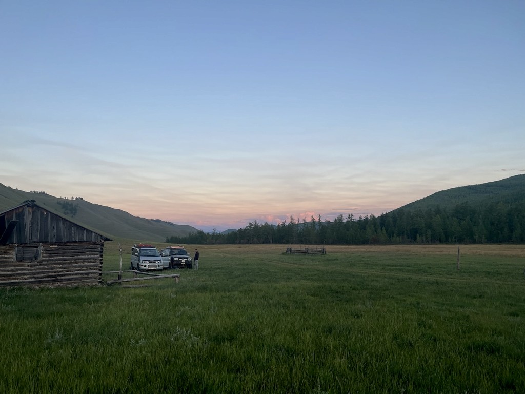Picture of forest with a cabin in the Khuvsgul area in Mongolia