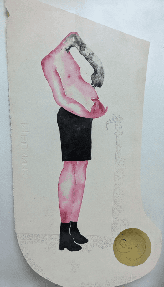 herd of sheep on road painting